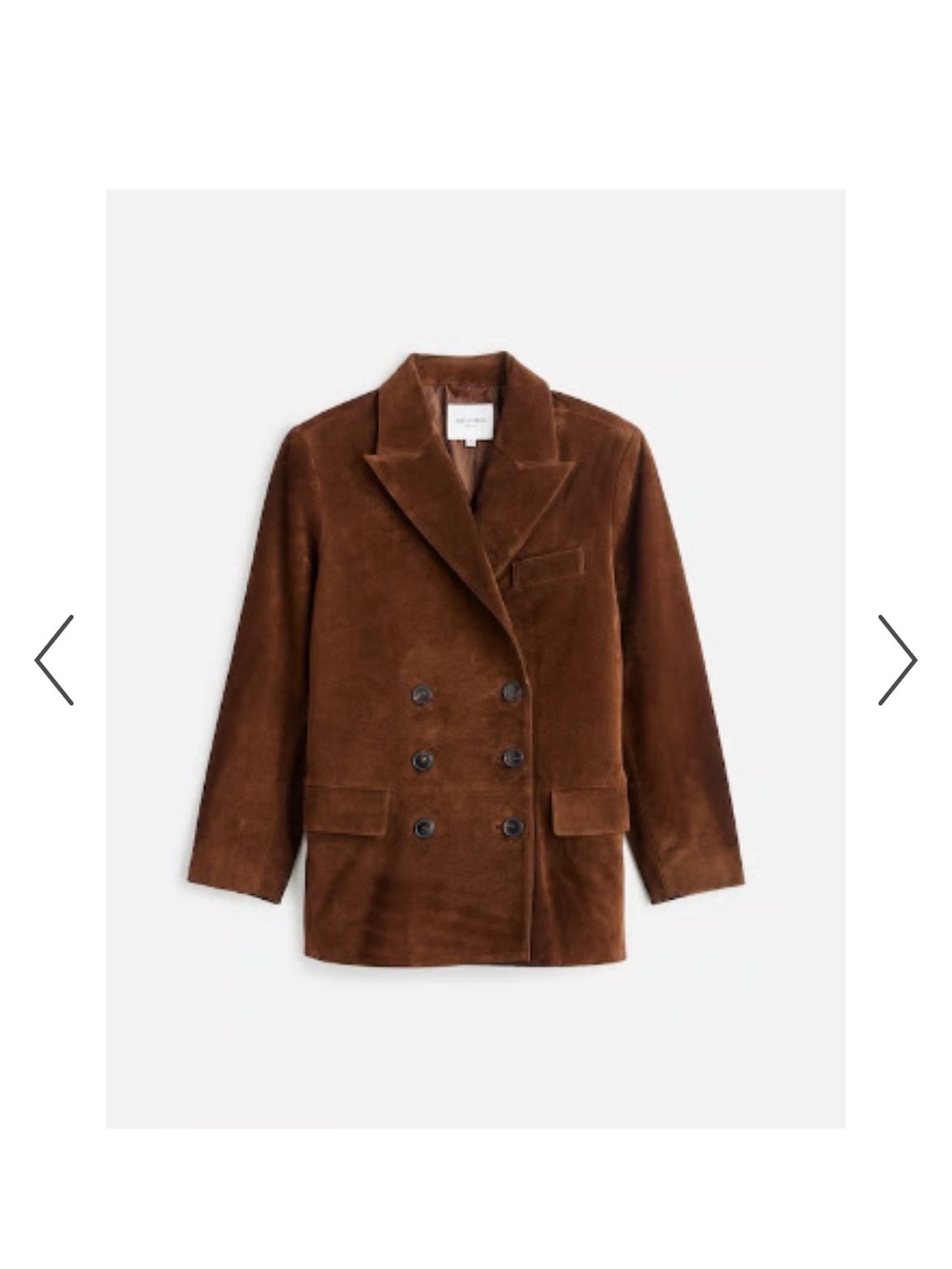 RARE Madewell x Alexa Chung Suede Double-Breasted Blazer Dark Carob